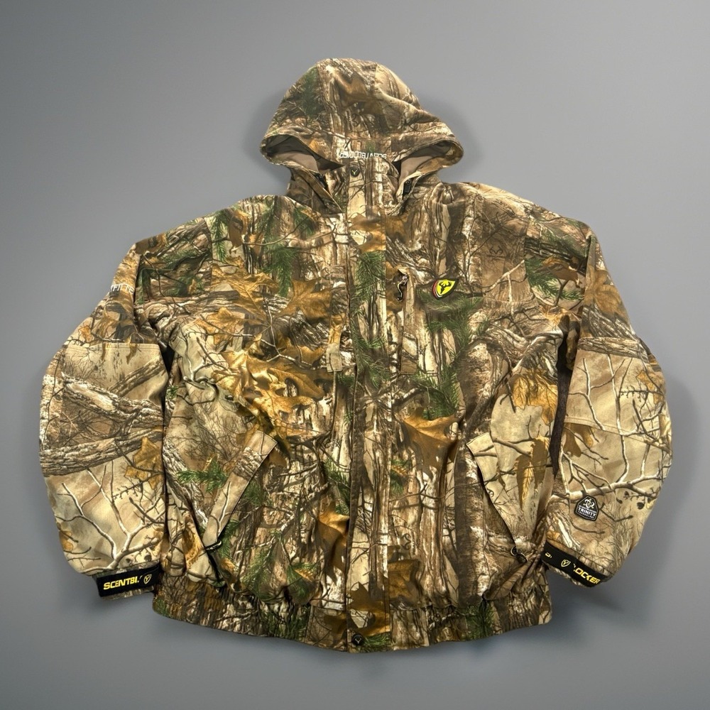 Scent Blocker Outfitter Jacket Mens 2XL Waterproof Hooded Mossy Oak Camo